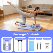 FoldMuse lilac foldable Pilates board and accessories