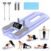 FoldMuse lilac foldable Pilates board and accessories